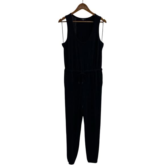 Rails Becky Jumpsuit Black Sleeveless Medium Casual Comfy Tie Waist - Picture 1 of 10